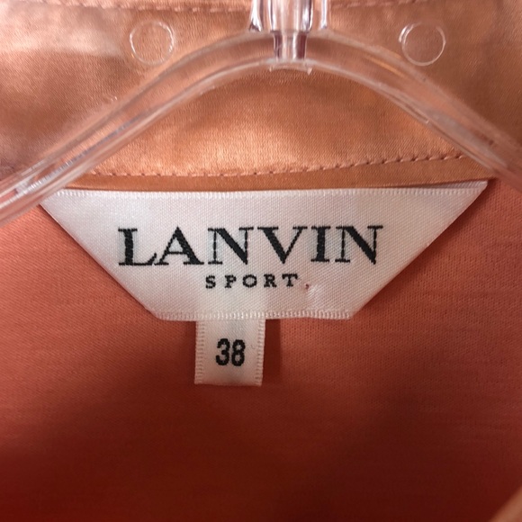 Lanvin Sport Collared Pullover Peach Shirt 38 8-10 - Picture 7 of 9